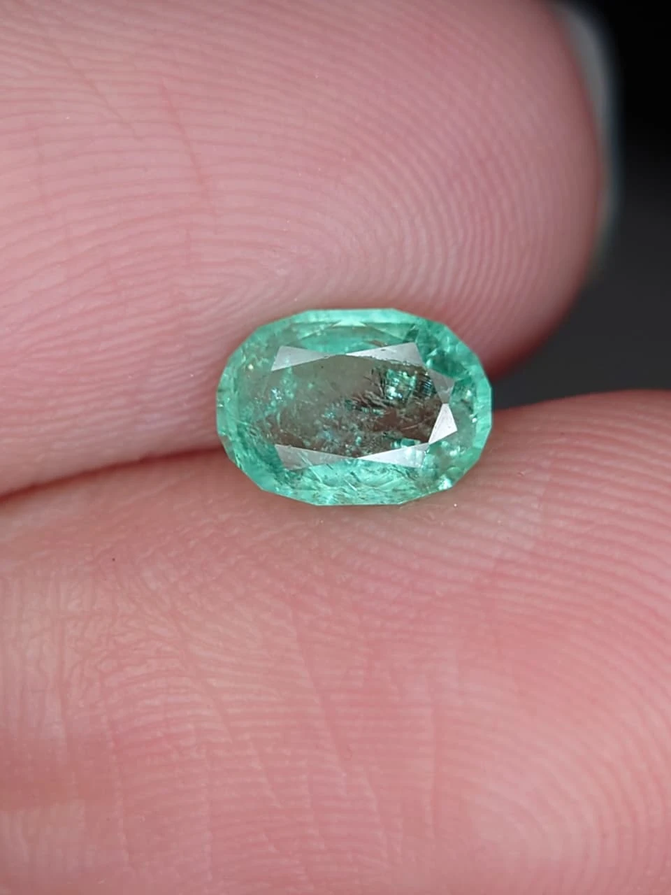 0.7ct Natural Oval Faceted Panjshir Emerald From Afghanistan — view 3